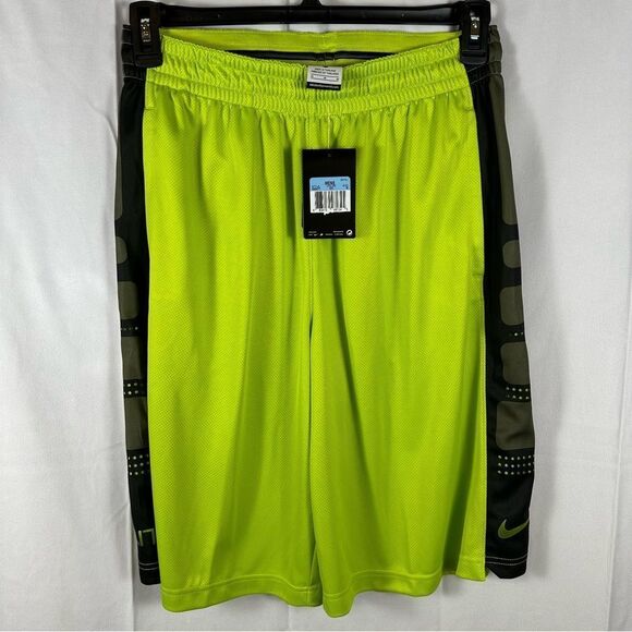 NWT Nike Elite Basketball Shorts Drawstring Waist Bright Green with Black M - Picture 2 of 16